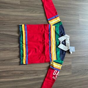 GAP x Palace Kids Rugby Shirt Multicolor 2024 Long Sleeve Polo Size S (6–7)